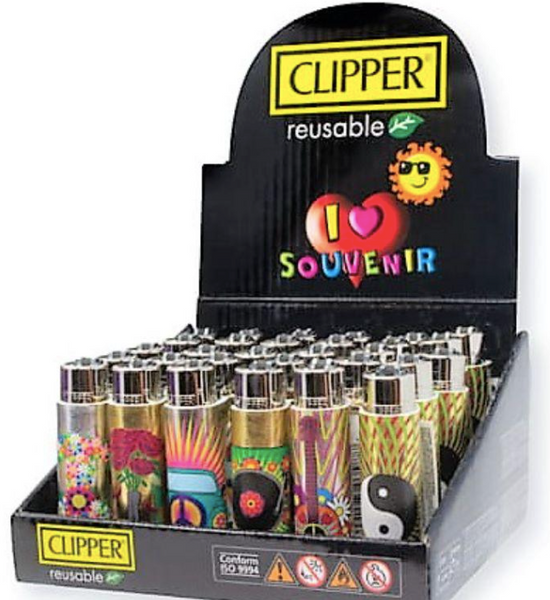 Clipper Lighter Hippie Silver Cover Series